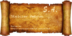 Stelczer Ambrus névjegykártya